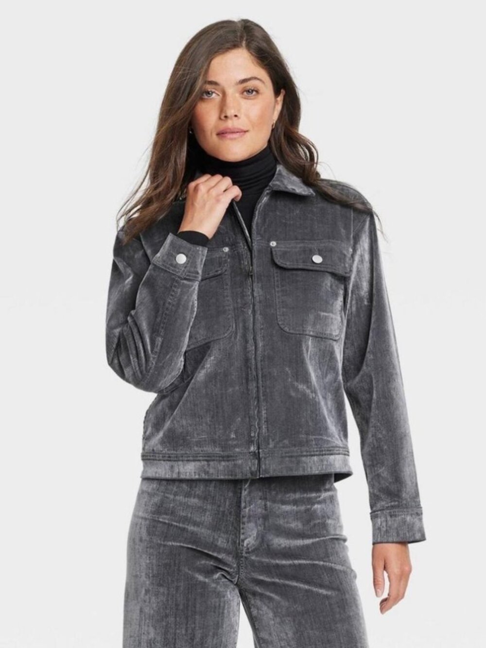 Women's Flocked Denim Jacket - Universal Thread XS